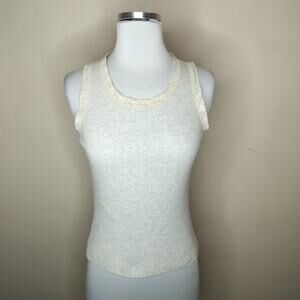 Vintage Net International Tank Top Lace Trim Made in USA Y2K